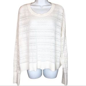 Banana Republic Knit, Crew Neck Sweater, Cropped, Off-White